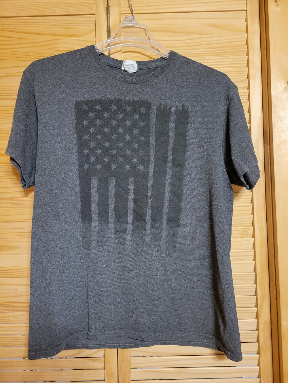 Mens Grey Graphic Flat Tee Size Large